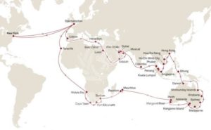 Queen Mary 2 World Cruise 2023 Map